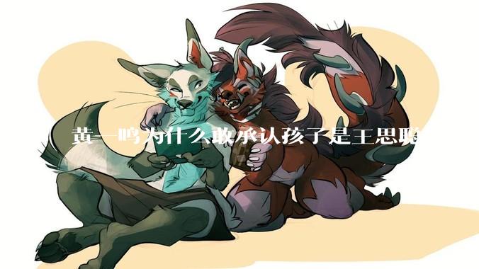 黄一鸣为什么敢承认孩子是王思聪的？